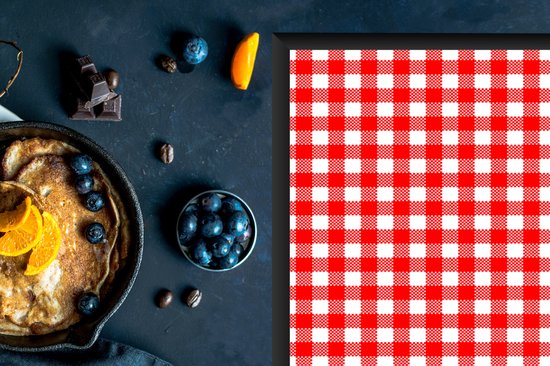 KitchenYeah® Inductie beschermer 60x52 cm - Rood - Rustiek - Patronen - Kookplaataccessoires - Afdekplaat voor kookplaat - Inductiebeschermer - Inductiemat - Inductieplaat mat