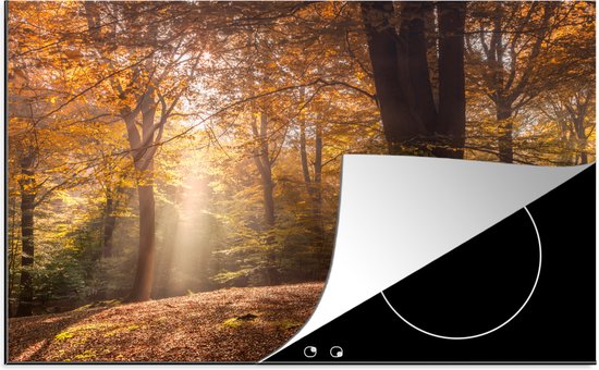 KitchenYeah® Inductie beschermer 78x52 cm - Herfst - Bos - Bomen - Kookplaataccessoires - Afdekplaat voor kookplaat - Inductiebeschermer - Inductiemat - Inductieplaat mat