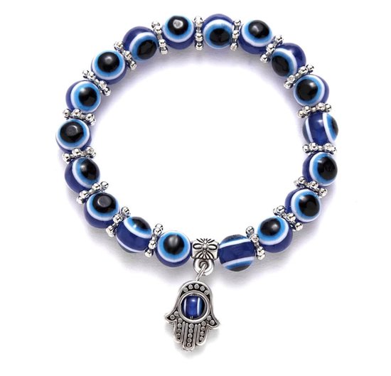Armband - Lucky - Blue Eye - Boho Yoga - Kralen - Blauw - Unisex - Lieve Jewels