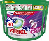 Dosettes de détergent Ariel tout en 1 + protection supplémentaire des fibres - Pack économique 2x40 lavages