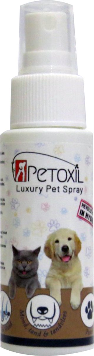 Petoxil Pet  Spray met Colloïdaal zilver is speciaal ontworpen voor gebruik op alle (huis) dierensoorten. Revolutionair in Hygiëne - Petoxil