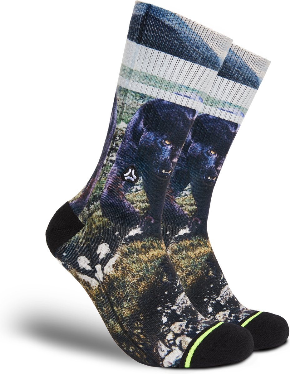 FLINCK Sportsokken - Black Panther - Maat 39-41 - Unisex - Heren Sokken - Dames Sokken - Naadloze sokken - Crossfit Sokken - Hardloop Sokken - Fitness Sokken - Fietssokken - Vaderdag Cadeau