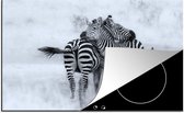 KitchenYeah® Inductie beschermer 76x51.5 cm - Knuffelende zebra's - Kookplaataccessoires - Afdekplaat voor kookplaat - Inductiebeschermer - Inductiemat - Inductieplaat mat
