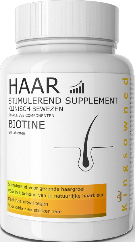 Haar vitamines 90 tabletten met Vitamine B12 (106,8%) & Biotine - Haargroei  producten... | bol.com