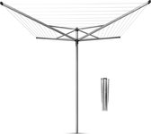 Brabantia Topspinner séchoir parapluie 40 mètres avec ancre de terre en métal - Metallic Grey