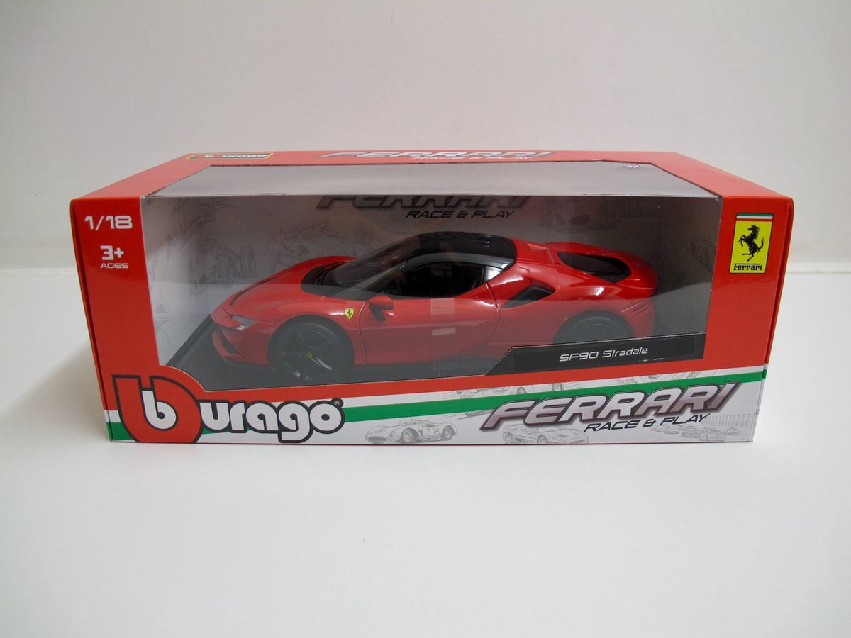 Ferrari SF90 Stradale Assetto Fiorano 2019 Burago 1:18 - Auto a escala - Chido T Ferrari SF90 Stradale Assetto Fiorano 2019 Burago 1:18 - Auto a escala - Chido T