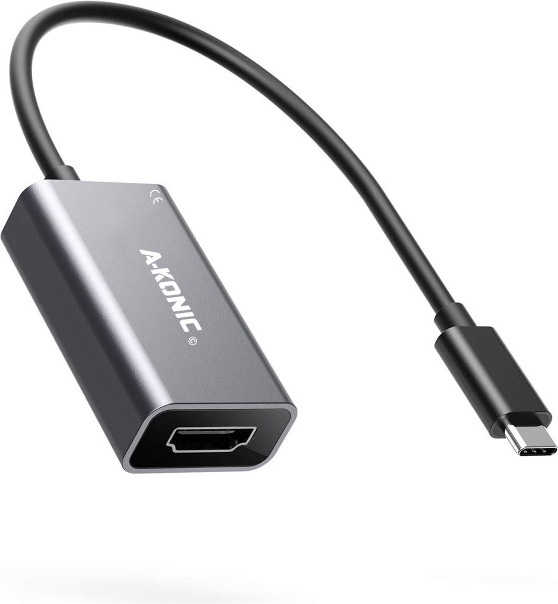 Usb C Naar HDMI Adapter | USB-C HUB 4K | Type-c to HDMI converter |Thunderbolt 3 | Compatible Apple Macbook | Chromebook | IMAC | Surface | XPS | Dell | Lenovo | Samsung | HP |Spacegrey | A-KONIC© - A-Konic