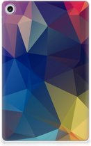 Silicone Tablet Hoes Lenovo Tab M10 Plus (3e generatie) Hoesje Polygon Dark met doorzichte zijkanten