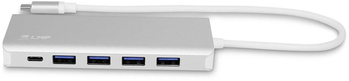 LMP - USB-C Hub - 7-poorts USB-C Hub met 3x USB-C, 4x USB - Zilver