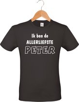 mijncadeautje - T-shirt - Ik ben de Allerliefste Peter - zwart - maat M