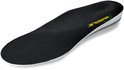 Semelle intérieure MYSOLE noire avec empreintes de pattes vertes et texte.