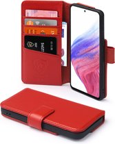 Samsung Galaxy A53 Hoesje - Luxe MobyDefend Wallet Bookcase - Rood - GSM Hoesje - Telefoonhoesje Geschikt Voor Samsung Galaxy A53