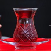Pasabahce Timeless – Verres à thé Turcs Avec Sous-verres De Verre – 12 Pièces – 155 ML
