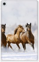 Siliconen Back Cover Lenovo Tab M10 Plus (3e generatie) Hoesje Paarden met doorzichte zijkanten