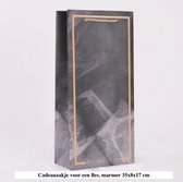 Luxe Cadeautas marmer grafiet - Geschenk tas - luxe marmeren tasjes - 35x8x17 cm - 2 stuks