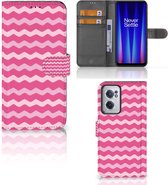 Hoesje ontwerpen OnePlus Nord CE 2 GSM Hoesje ontwerpen Waves Pink