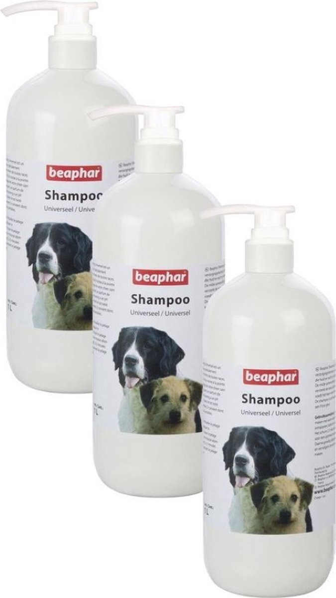 3x Beaphar Shampoo Universeel voor Hond - Hondenvachtverzorging - 1L