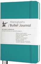 Hieroglyphs Bullet Journal - A5 notitieboek -  Hardcover Notebook Dotted - Handleiding en Inspiratie - Nederlands - vakantieboek - Lichtblauw