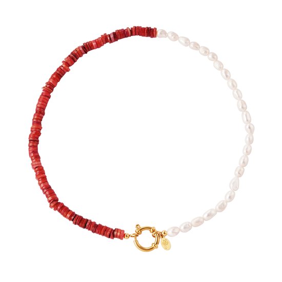 Yehwang Collier Perles Et Perles D'eau Douce rouge 0216346-301