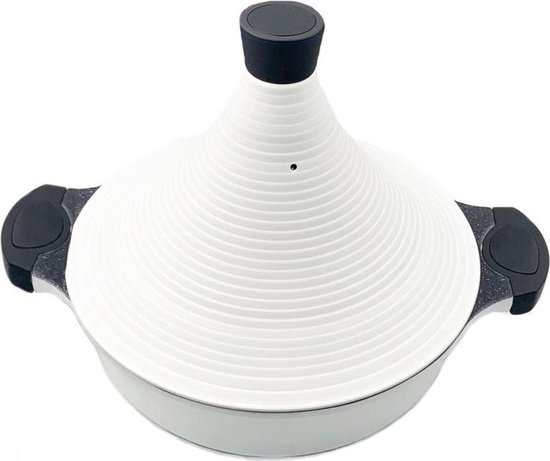 Hakal Aluminium Tajine inductie| Tagine Agadir | Geschikt voor 4-8 personen - Inductie - Wit