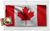 Picknickkleed - Buitenkleed - Vlag van Canada met rimpelingen en schaduw - Vloerkleed buiten - 210x140 cm