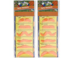 12x Oranje nep snorren verkleedaccessoires - EK/WK plaksnorren - Koningsdag accessoires - Verschillende soorten