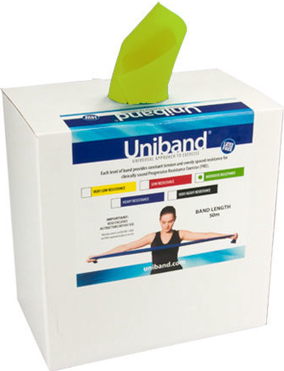 Uniband Weerstandsband Latexvrij 50 Meter Extra Licht