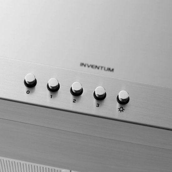 Inventum AKB6005RVS platte wandschouw afzuigkap 60 cm - Afzuigcapaciteit 630 m3/h - Geschikt voor open keuken - 3 standen - Ledspots - Luchtafvoer en recirculatie - RVS