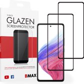 2-pack BMAX geschikt voor Samsung Galaxy A53 Screenprotector glas - Full Cover gehard glas - Tempered glas - Samsung screenprotectors 2 stuks - Telefoonglaasje - Beschermglas - Glasplaatje - Screensaver - Screen protector - Case friendly - Zwart