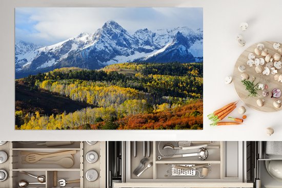 KitchenYeah® Inductie beschermer 80.2x52.2 cm - Berglandschap in Colorado - Kookplaataccessoires - Afdekplaat voor kookplaat - Inductiebeschermer - Inductiemat - Inductieplaat mat