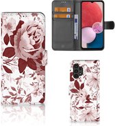 Bookcase Geschikt voor Samsung Galaxy A13 (4G) GSM Hoesje Watercolor Flowers