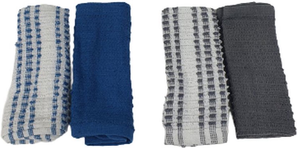 Goedkoopste Vaatdoekjes - Schoonmaakdoekjes - Set van 4 - Multicolor - Katoen - 35 x 35 cm - Schoonmaken