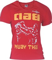 Fluory Fight Game Muay Thai Kickboxing T-Shirt Rood maat L