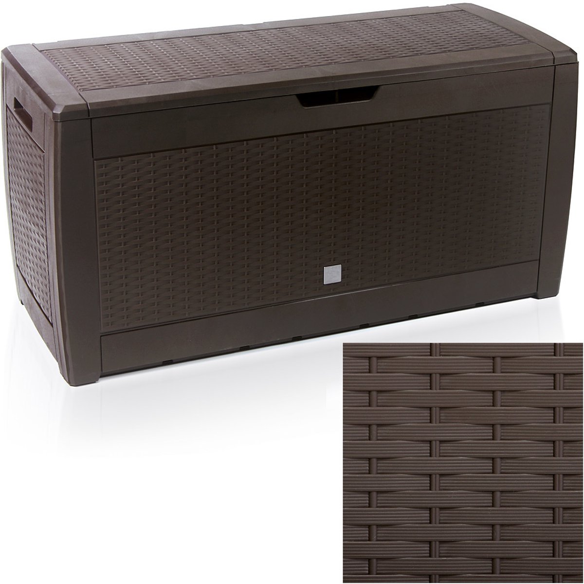 Bol.com Casaria Opbergbox 310L - Weerbestendig Wielen Rotan-look - Bruin aanbieding