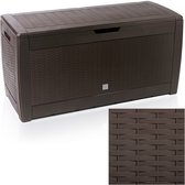Casaria Opbergbox 310L - Weerbestendig Wielen Rotan-look - Bruin