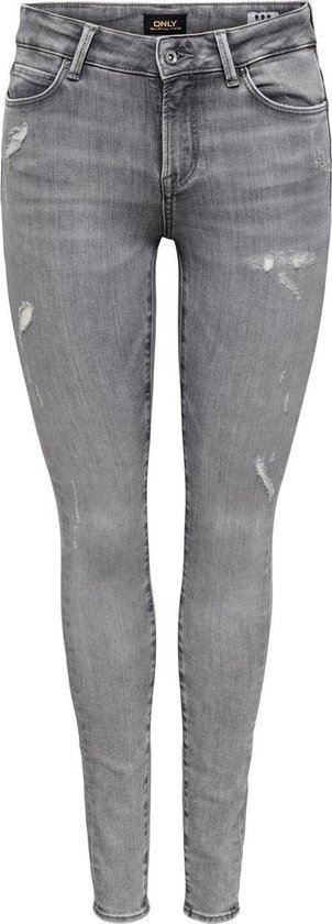 Only Jeans Onlwiser Blush Mid Sk Fg320 15253586 Light Grey Denim Dames Maat - W26 X L32