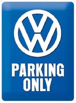 VW Parking Only.  Metalen wandbord in reliëf 30 x 40 cm