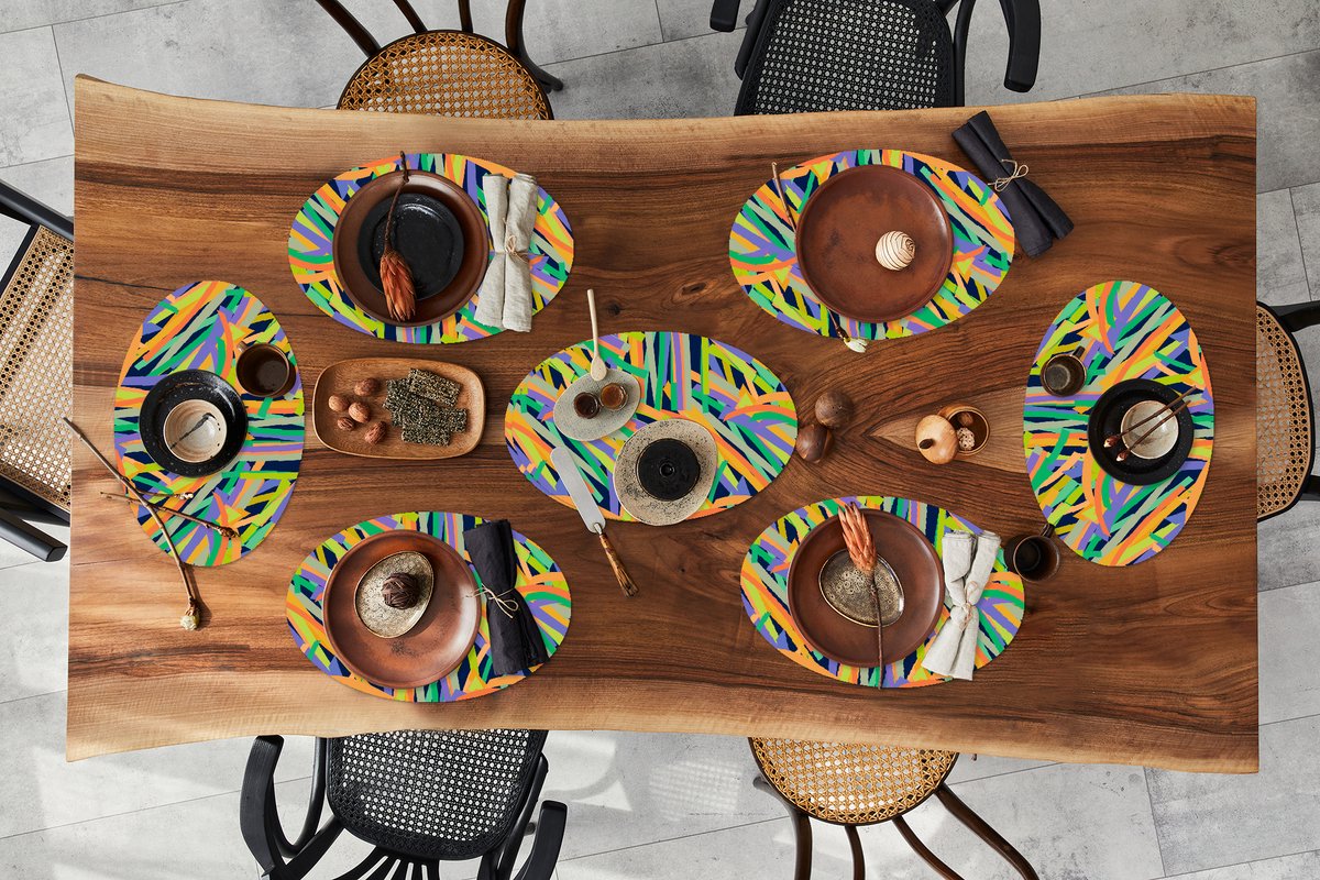 Placemats ovaal - Onderleggers - Ovale placemats - Jungle - Patronen - Abstract - 8 stuks