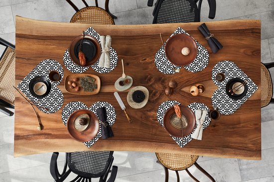Sous-verres - Napperons de table - Napperons de table coeur - Zwart - Géométrie - Design - 6 pièces