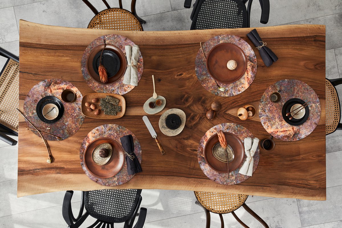 Ronde placemats - Onderlegger - Placemats rond - IJzer - Roest print - Retro - 6 stuks