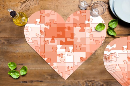 Napperons - Napperons coeur - Puzzle - Oranje - Motifs - 10 pièces