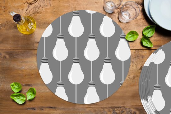 Sets de table ronds - Dessous de verre - Napperons ronds - Lampes - Motifs - Rétro - 10 pièces
