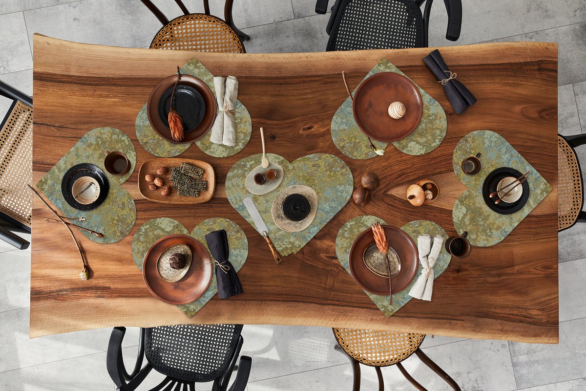 Onderleggers - Placemats - Placemats hartje - Patroon - Abstract - Verf - Goud - 10 stuks