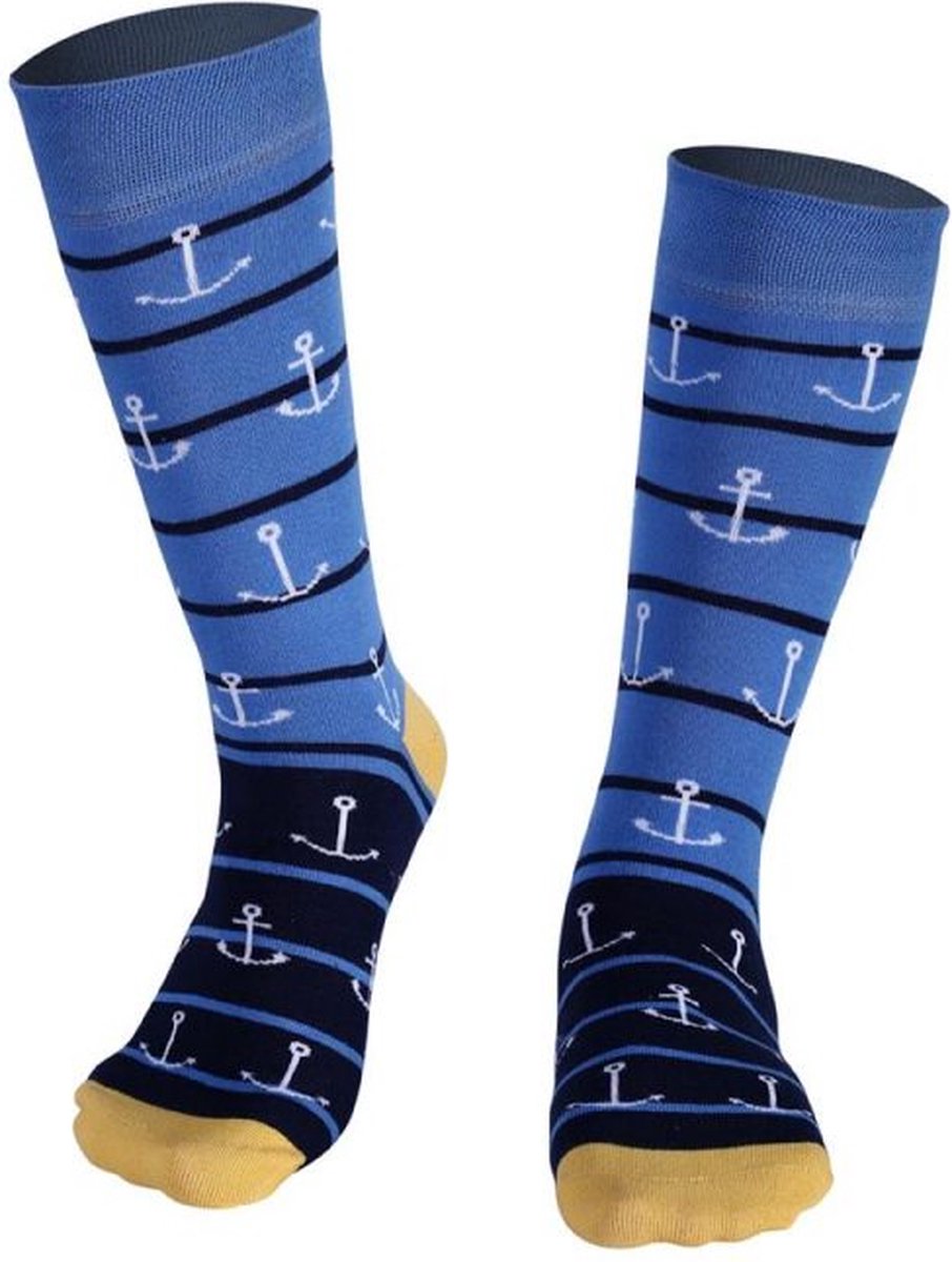 Sockston Socks - Anchor Socks - Blue Yellow - Grappige Sokken - Vrolijke Sokken