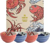 Tokyo Design Studio - Seafood - Kommen set - 4 stuks - 13,2x7,3cm 50ml