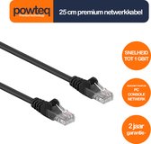 Premium netwerkkabel / internetkabel | 25 cm | Zwart | RJ45-RJ45 | Cat 5e