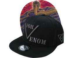 Capiche® Snapback Pet Heren – De Cobra – Zwart – Verstelbaar met Druksluiting – Sportcap – Baseball Cap – Mannen Cap – Slangen Pet