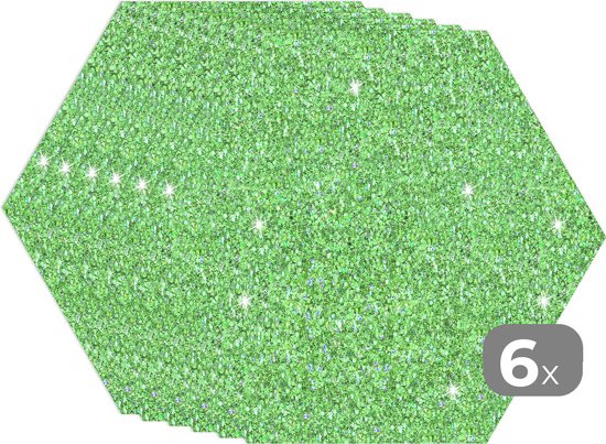 Napperons hexagon - Dessous de verre - Set de table hexagonal - Olivine - Pierres précieuses - Zodiac - Pierre de naissance - Motifs - Lot de 6