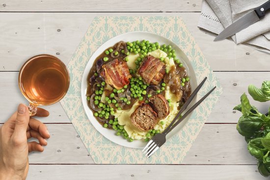 Napperons hexagon - Sets de table - Set de table hexagone - Damassé - Vintage - Pastel - Design - 10 pièces