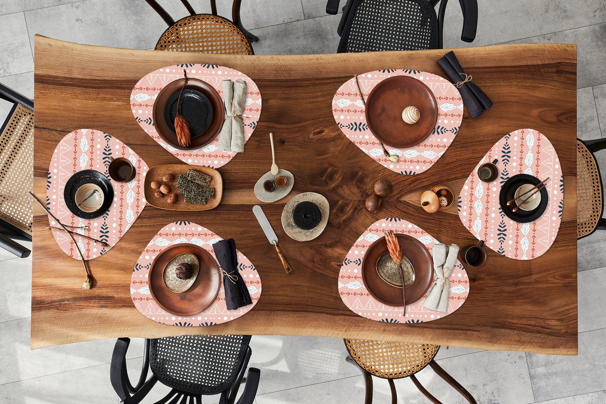 Placemat organisch - Placemats organic - Onderleggers - Design - Meisjes - Boho - 6 stuks
